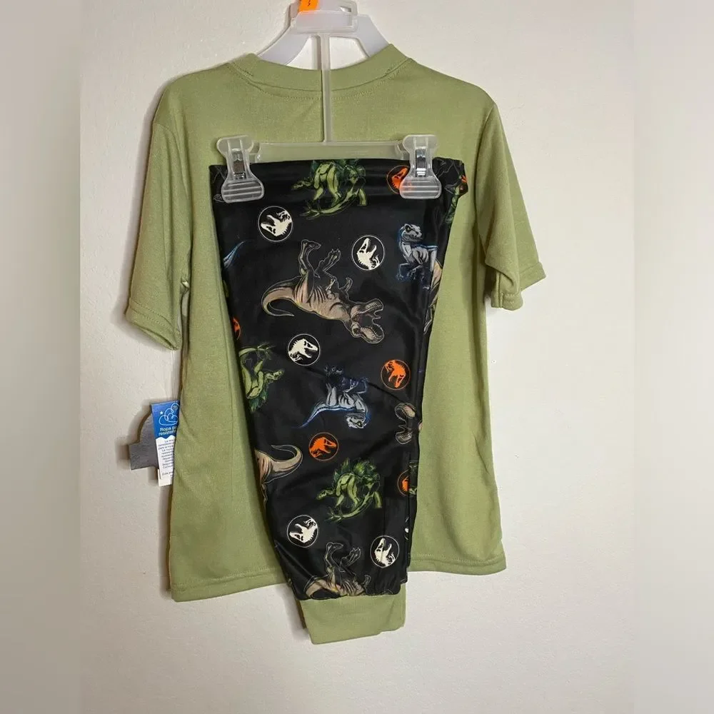 New Jurassic Park Boys Short Sleeve Pajamas Set, 2-Piece Size Small 6-7